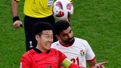 صورة من مباراة منتخب الأردن وكوريا الجنوبية