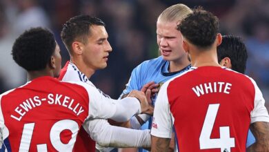 آرسنال يوجه ضربة قوية لمانشستر سيتي بخماسية قاسية