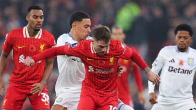 موعد مباراة أستون فيلا وليفربول والقنوات الناقلة