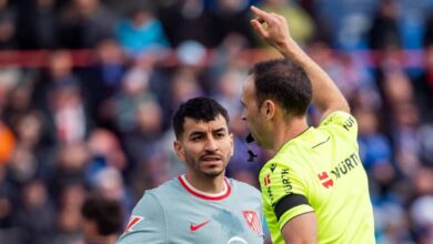 إيقاف أنخيل كوريا خمس مباريات بعد طرده أمام خيتافي