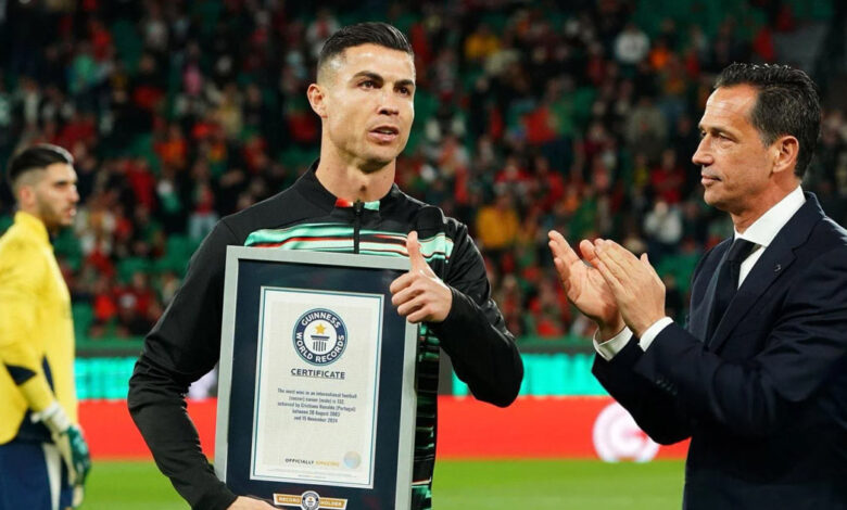 رونالدو يدخل غينيس برقم قياسي جديد مع البرتغال