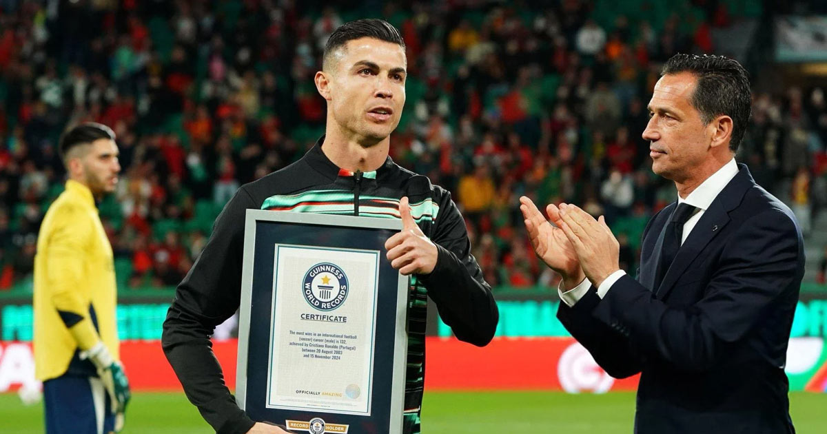 رونالدو يدخل غينيس برقم قياسي جديد مع البرتغال