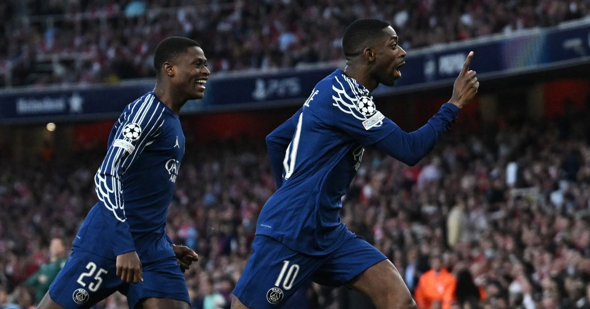 ديمبيلي يصعق آرسنال ويمنح سان جيرمان أفضلية ثمينة في نصف نهائي دوري الأبطال