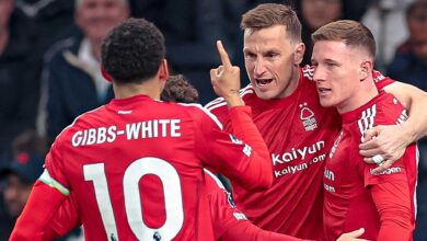 نوتنغهام فورست يُسقط توتنهام في لندن ويستعيد المركز الثالث