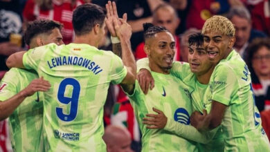 ثنائية ليفاندوفسكي تعزز فوز برشلونة على بيلباو في ليلة وداع دي ماركوس