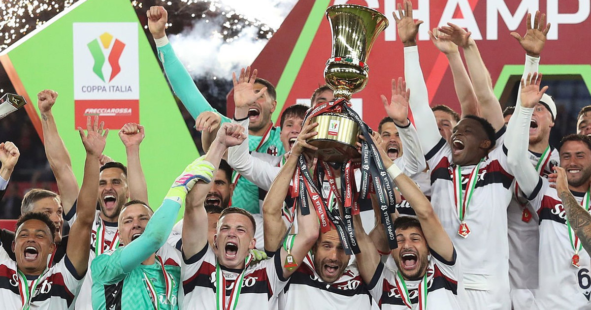 بولونيا يُسقط ميلان ويتوج بكأس إيطاليا للمرة الأولى منذ 1974