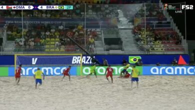 نتيجة مباراة عمان والبرازيل في كأس العالم لكرة القدم الشاطئية في سيشيل