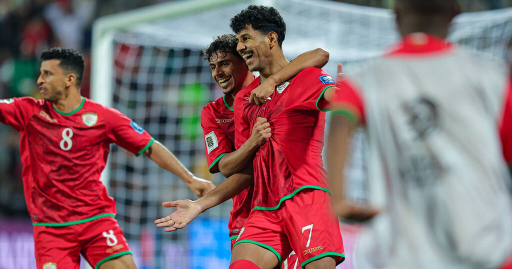 احتفال عصام الصبحي بهدف تعادل عمان مع فلسطين اليوم 10 يونيو 2025