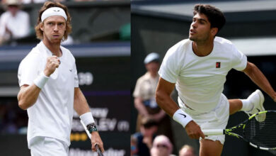 تنس.. ألكاراز يُظهر شخصية البطل ويتجاوز عقبة روبليف في ويمبلدون 2025