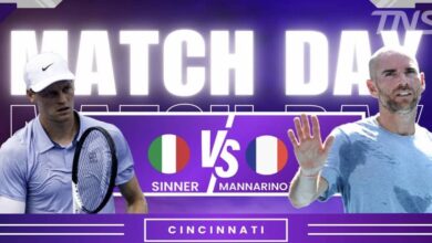 تنس.. يانيك سينر يضع حداً لمفاجآت أدريان مانارينو في بطولة سينسيناتي