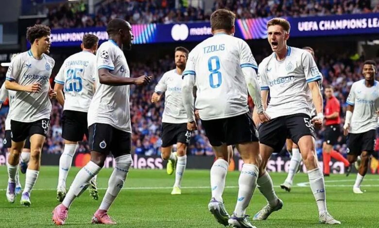 كلوب بروج يصدم رينجرز بثلاثية في إيبروكس ويقترب من مرحلة الدوري بالتشامبيونزليج