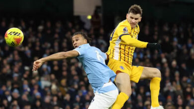 برايتون يُجبر مانشستر سيتي على التعادل الثالث تواليًا ويمنح آرسنال هدية ثمينة