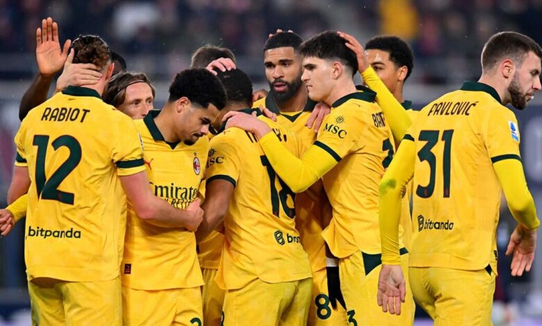 ميلان يعود من بولونيا بانتصار كبير في ختام الجولة 23